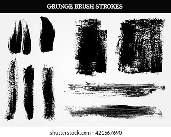 Set of paint brush strokes.Grunge brush stroke.