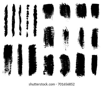 Set of paint brush strokes.Vector grunge brushes,lines.Dirty design elements.