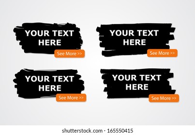 Set of paint brush vector banners / stickers / badges / labels