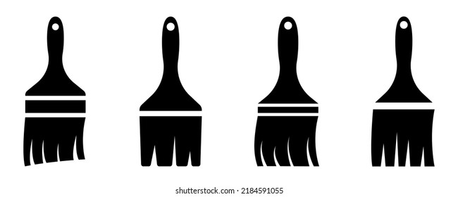 Conjunto de iconos vectoriales de pincel de pintura sobre fondo blanco. Herramientas de pincel. Vector 10 EPS.
