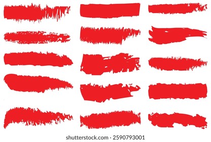 Set of Paint brushes strokes mega set. Vector illustration 
