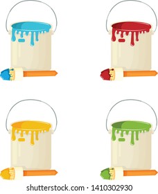 set of paint cans vector illustration