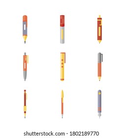 Set of paint icons,pen,Vector illustration.