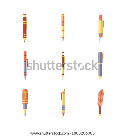 Set of paint icons,pen,Vector illustration.