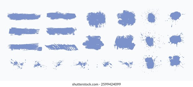 Set of paint, ink brush strokes. Grungy brushes collection.