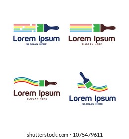 Set of Paint Logo Design Template. Vector illustration.