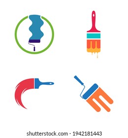 Set of Paint logo design vector illustration, Creative Paint logo design concept template, symbols icons