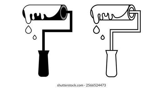 set of paint roller icon eps 10.