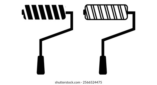 set of paint roller icon eps 10.