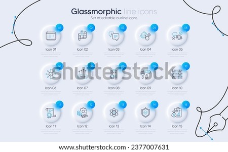 Set of Paint roller, Survey check and Binary code line icons for web app. Info, Money, Certificate icons. Calendar, Inspect, Stress grows signs. Report, Lawyer, Map. Approved shield. Vector