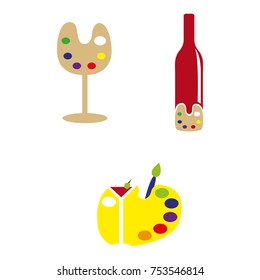 A Set Of Paint And Sip Icons