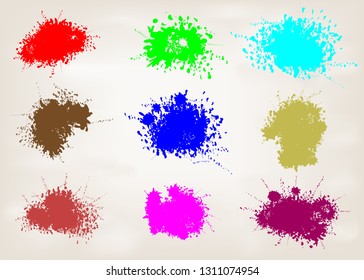 set of paint splashes design, colorful abstract. vector illustration