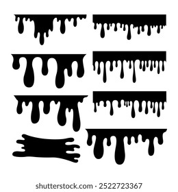 Set of paint splashes. Paint splatter, blobs. Vector illustrations