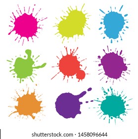 Set of paint splashes. Paint stains collection.