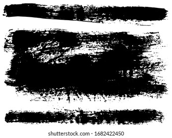 Juego de salpicaduras de pintura. Conjunto vectorial de trazos de pincel. Aislado sobre fondo blanco. Golpes gruesos	