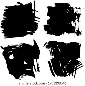 Set of paint splashes. Vector set of brush strokes. Isolated on white background. Grunge strokes	
