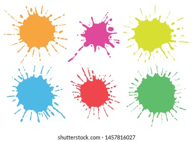 Set of paint splashes.Paint blots collection.