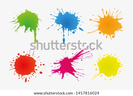 Set of paint splashes.Paint blots collection.