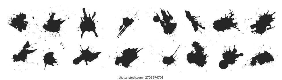 Conjunto de salpicaduras de pintura Ilustración vectorial 