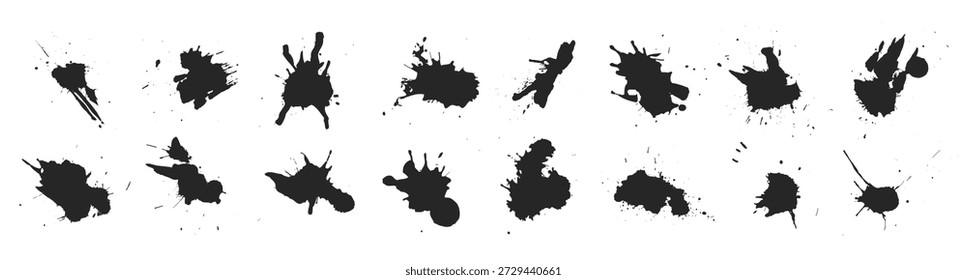 conjunto de ilustração de vetor de manchas de tinta