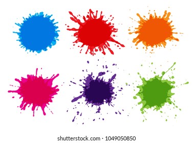 Set of paint splatters.Collection of splashes.Vector illustration.