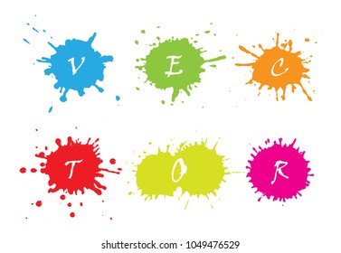 Set of paint splatters.Collection of splashes.Vector illustration.