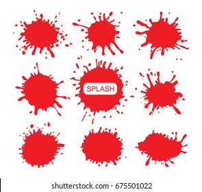 Set of paint splatters.Vector paint splashes.