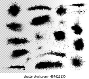 Set of paint stains. Paint splash. Hand painted spots. Transparent background. isolated. Vector