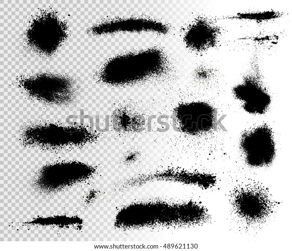 Set Paint Stains Paint Splash Hand Stock Vector (Royalty Free) 489621130