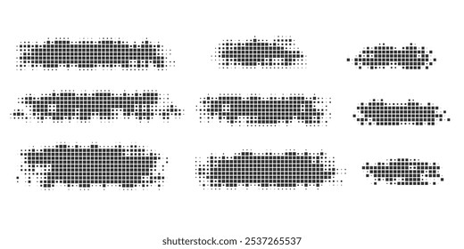 Conjunto de rayas de pintura. Tira de Anuncio. Pixel. Fondo de píxeles Abstractas para la inscripción. Ilustración vectorial.