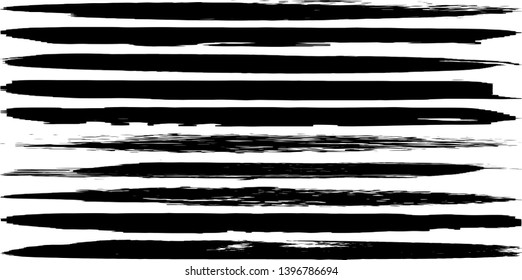 Set of paint strokes dry brush