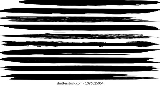 Set of paint strokes dry brush