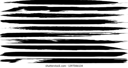 Set of paint strokes dry brush