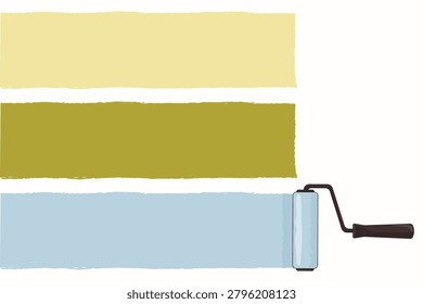 set of paint strokes with roller tool vector illustration.