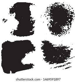 Set of paint strokes. Vector banners. Black spots on white background