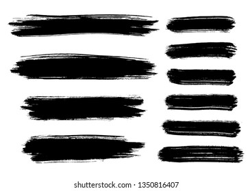 Set of paint texture elements isolated on white 