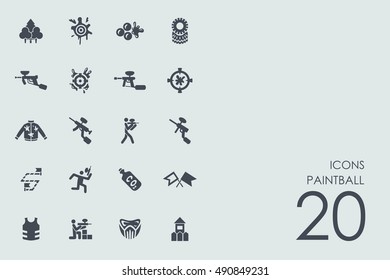 Set of paintball icons