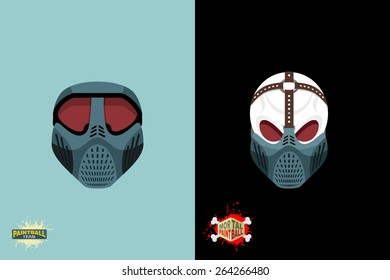 Set  paintball mask. Vector illustration