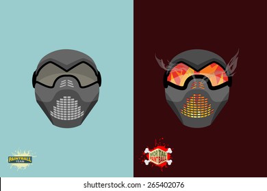 Set  paintball mask. Vector illustration