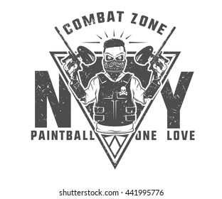 Set of paintball print and tattoo.
