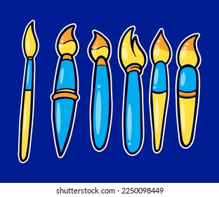 Conjunto de ilustraciones vectoriales de pincel