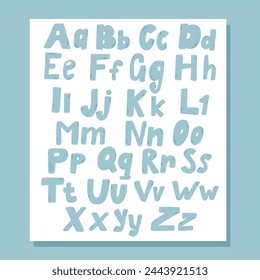 Set of painted alphabet letters. Custom typeface alphabet .