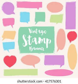 Set of painted brush style bubble talk .Illustrator eps10