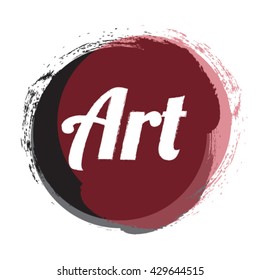 Set of painted brush style label .Illustrator eps10