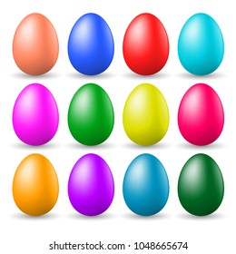 A set of painted Easter eggs. Vector illustration