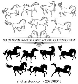 set of painted horses