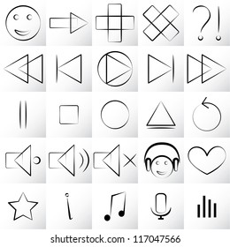 set of painted icons. eps8