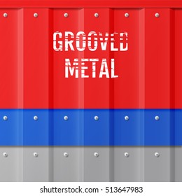 set of painted panels of corrugated metal. vector illustration of profiled sheets.