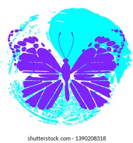 Set painted in watercolor. illustration of tropical, beautiful, butterflies.Vector.
