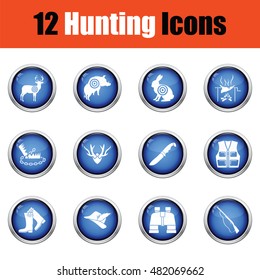 Set of painting icons.  Glossy button design. Vector illustration.
